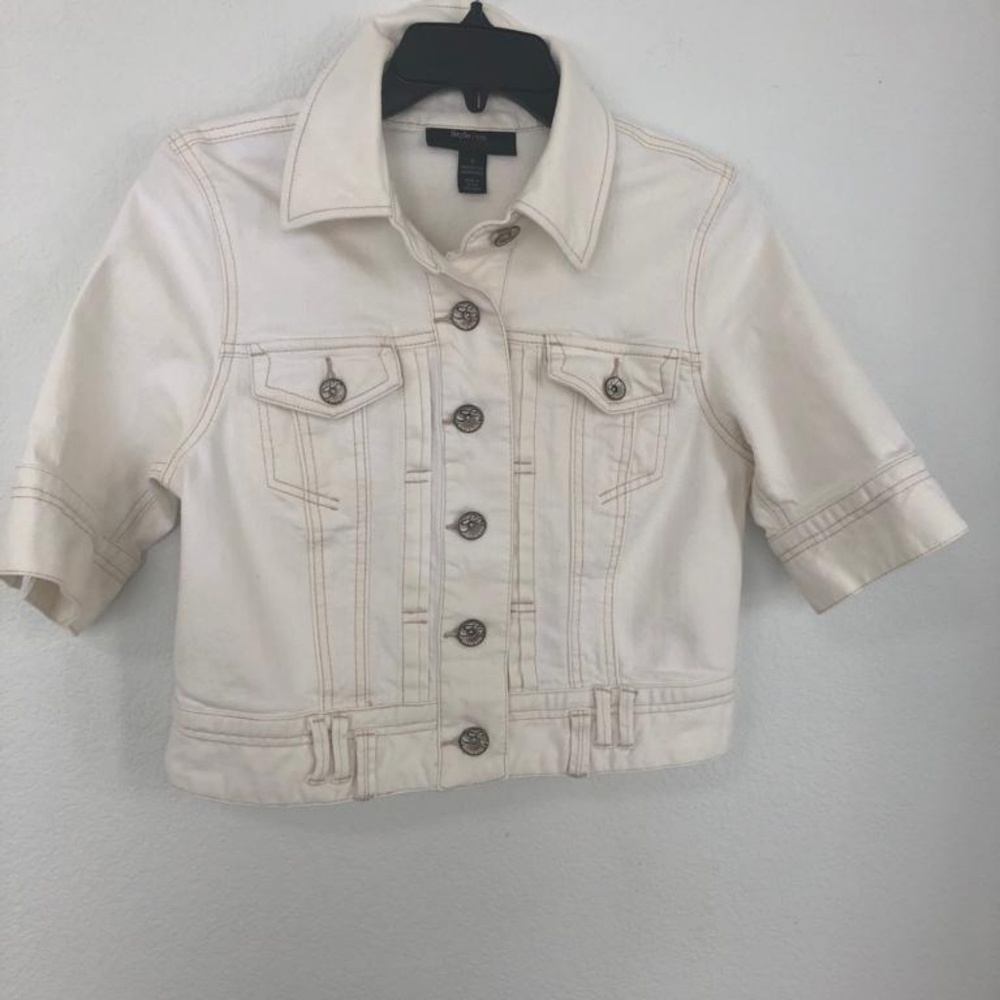 Style&Co light jeans short sleeve jacket with two